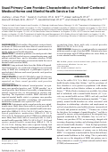 Cover page: Usual Primary Care Provider Characteristics of a Patient-Centered Medical Home and Mental Health Service Use