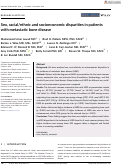 Cover page: Sex, racial/ethnic and socioeconomic disparities in patients with metastatic bone disease.