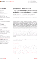 Cover page: Exogenous detection of 13C-glucose metabolism in tumor and diet-induced obesity models