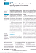 Cover page: The Importance of Cognitive Assessment Before Ventricular Device Placement: A Teachable Moment