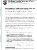 Cover page: Factors affecting exits from homelessness among persons with serious mental illness and substance use disorders.