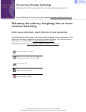 Cover page: Reframing the ordinary: Imagining time as scarce increases well-being