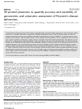 Cover page: 3D-printed phantoms to quantify accuracy and variability of goniometric and volumetric assessment of Peyronie’s disease deformities