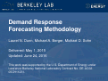Cover page: Demand Response Forecasting Methodology: