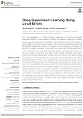 Cover page: Deep Supervised Learning Using Local Errors