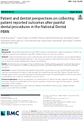 Cover page: Patient and dentist perspectives on collecting patient reported outcomes after painful dental procedures in the National Dental PBRN.