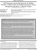 Cover page: 4,871 Emergency Airway Encounters by Air Medical Providers: A Report of the Air Transport Emergency Airway Management (NEAR VI: “A-TEAM”) Project