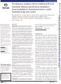 Cover page of Percutaneous analgesic device enabling both local anesthetic delivery and electrical stimulation (neuromodulation) of peripheral nerves: a pilot feasibility study (case series)