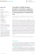 Cover page: The effect of DNA-binding proteins on insertion sequence element transposition upstream of the bgl operon in Escherichia coli.