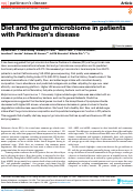 Cover page: Diet and the gut microbiome in patients with Parkinson’s disease
