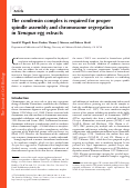 Cover page: The condensin complex is required for proper spindle assembly and chromosome segregation in Xenopus egg extracts