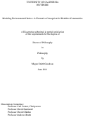 Cover page: Modeling Environmental Justice: A Normative Conception for Healthier Communities