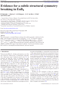 Cover page: Evidence for a subtle structural symmetry breaking in EuB6