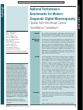 Cover page: National Performance Benchmarks for Modern Diagnostic Digital Mammography: Update from the Breast Cancer Surveillance Consortium