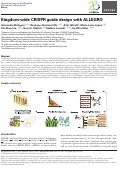Cover page of Kingdom-wide CRISPR guide design with ALLEGRO