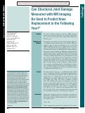 Cover page: Can Structural Joint Damage Measured with MR Imaging Be Used to Predict Knee Replacement in the Following Year?