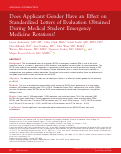 Cover page: Does Applicant Gender Have an Effect on Standardized Letters of Evaluation Obtained During Medical Student Emergency Medicine Rotations?