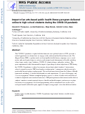 Cover page: Impact of an Arts-based Public Health Literacy Program Delivered Online to High School Students during the COVID-19 Pandemic.