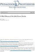 Cover page: A Brief History of the John Gower Society