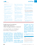 Cover page: Enabling and centering equity and justice in clean energy transition research