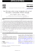 Cover page: Late devonian carbon isotope stratigraphy and sea level fluctuations, Canning Basin, Western Australia