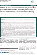 Cover page: Clinical decision support improves physician guideline adherence for laboratory monitoring of chronic kidney disease: a matched cohort study.