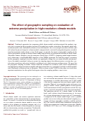 Cover page: The effect of geographic sampling on evaluation of extreme precipitation in high-resolution climate models