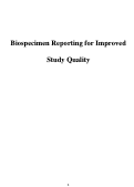 Cover page: Biospecimen Reporting for Improved Study Quality