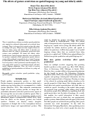 Cover page: The effects of gesture restriction on spatial language in young and elderly adults