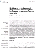 Cover page: Identification of staphylococcal phage with reduced transcription in human blood through transcriptome sequencing