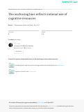 Cover page: The anchoring bias reflects rational use of cognitive resources