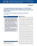 Cover page: Conceptualizing Contraceptive Agency: A Critical Step to Enable Human Rights-Based Family Planning Programs and Measurement.