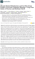 Cover page: Obesity-Related Metabolome and Gut Microbiota Profiles of Juvenile Göttingen Minipigs—Long-Term Intake of Fructose and Resistant Starch