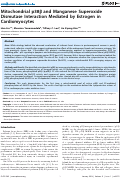 Cover page: Mitochondrial p38Î² and Manganese Superoxide Dismutase Interaction Mediated by Estrogen in Cardiomyocytes