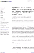 Cover page: A partitioned 88-loci psoriasis genetic risk score reveals HLA and non-HLA contributions to clinical phenotypes in a Newfoundland psoriasis cohort.