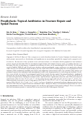 Cover page: Prophylactic Topical Antibiotics in Fracture Repair and Spinal Fusion.