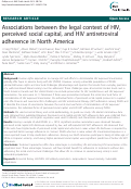 Cover page: Associations between the legal context of HIV, perceived social capital, and HIV antiretroviral adherence in North America