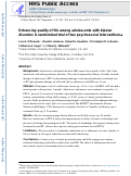 Cover page: Enhancing quality of life among adolescents with bipolar disorder: A randomized trial of two psychosocial interventions