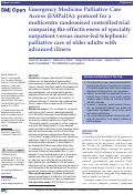 Cover page: Emergency Medicine Palliative Care Access (EMPallA): protocol for a multicentre randomised controlled trial comparing the effectiveness of specialty outpatient versus nurse-led telephonic palliative care of older adults with advanced illness.