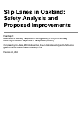 Cover page of Slip Lanes in Oakland: Safety Analysis and Proposed Improvements