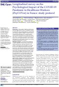 Cover page: Longitudinal survey on the Psychological Impact of the COVID-19 Pandemic in Healthcare Workers (PsyCOVer) in France: study protocol