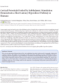 Cover page: Cortical Potentials Evoked by Subthalamic Stimulation Demonstrate a Short Latency Hyperdirect Pathway in Humans