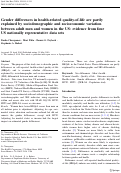 Cover page: Gender differences in health-related quality-of-life are partly explained by sociodemographic and socioeconomic variation between adult men and women in the US: evidence from four US nationally representative data sets