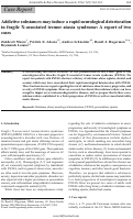 Cover page: Addictive substances may induce a rapid neurological deterioration in fragile X-associated tremor ataxia syndrome: A report of two cases