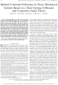 Cover page: Optimal Constraint Following for Fuzzy Mechanical Systems Based on a Time-Varying β-Measure and Cooperative Game Theory