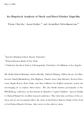 Cover page: An Empirical Analysis of Stock and Bond Market Liquidity: Forthcoming in the Review of Financial Studies