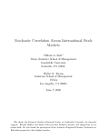 Cover page: Stochastic Correlation Across International Stock Markets
