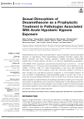 Cover page: Sexual Dimorphism of Dexamethasone as a Prophylactic Treatment in Pathologies Associated With Acute Hypobaric Hypoxia Exposure