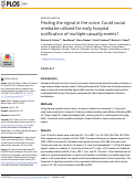 Cover page: Finding the signal in the noise: Could social media be utilized for early hospital notification of multiple casualty events?