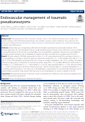 Cover page: Endovascular management of traumatic pseudoaneurysms